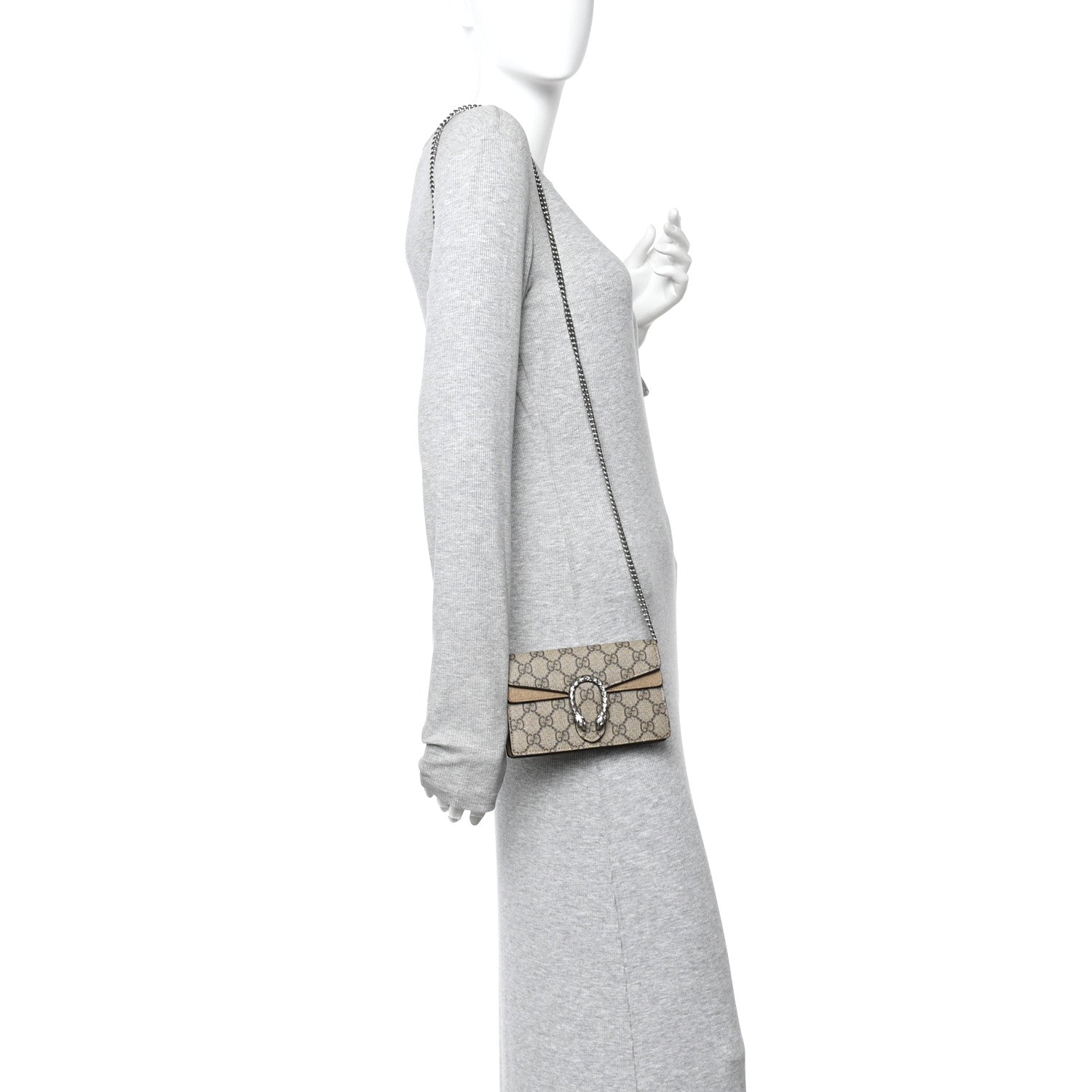 GG Supreme Monogram Super Mini Dionysus Shoulder Bag Taupe