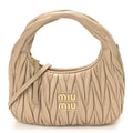 Nappa Matelasse Small Wander Hobo Sabbia
