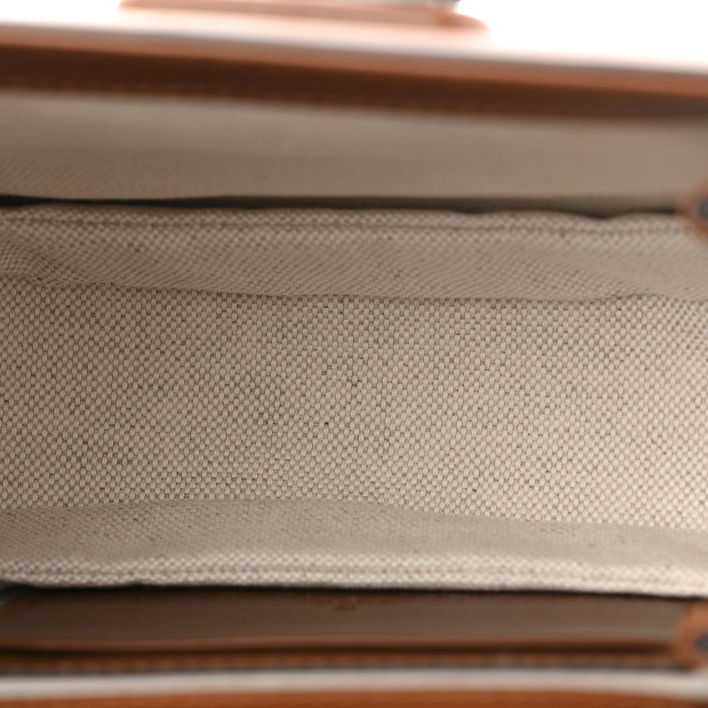 New Canvas Charisma Calfskin Crystal GG Monogram Small Bamboo 1947 Top Handle Bag Camel Ebony