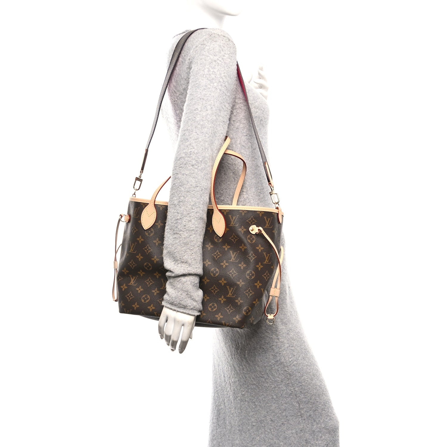 Monogram Inside Out Neverfull Bandouliere MM Rose Pondichery