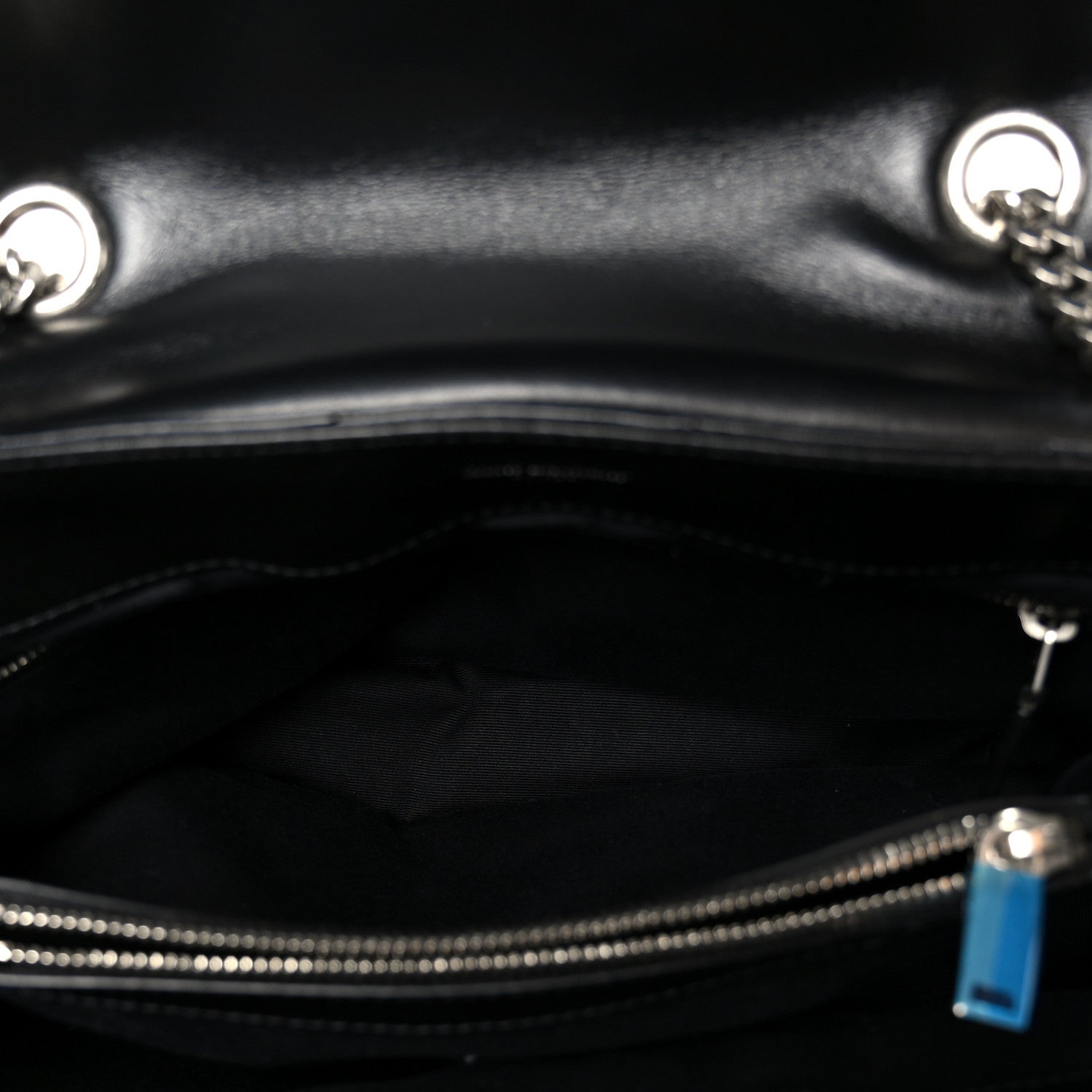 Calfskin Y Quilted Monogram Medium Loulou Chain Satchel Black