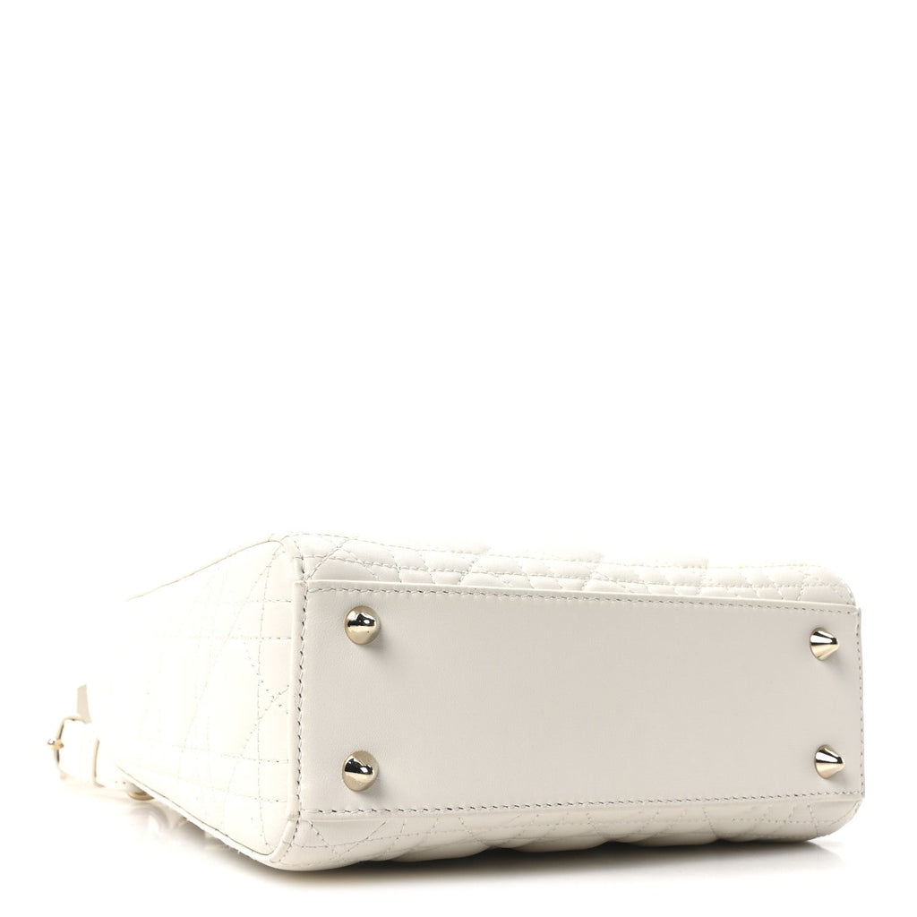 Lambskin Cannage Small My ABCDior Lady Dior White