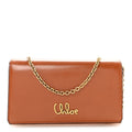 Calfskin Iconic Flap Wallet On Chain Clay Brown