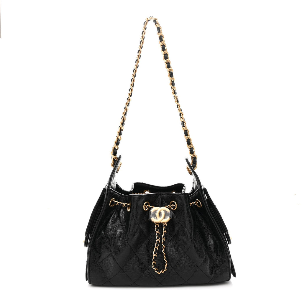 Caviar Quilted Mini Chanel 25 Handbag Black