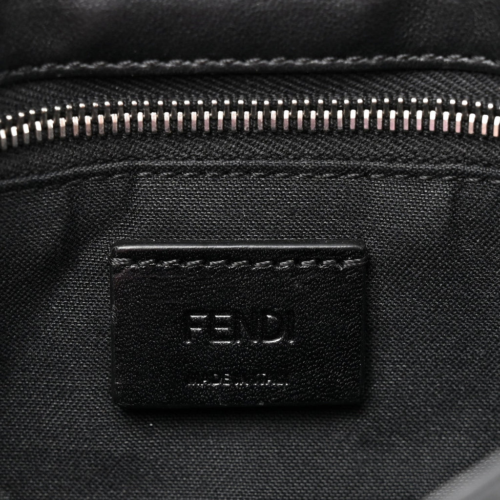 Recycled Nylon Vitello Grace Light Pequin Baguette Belt Pouch Black