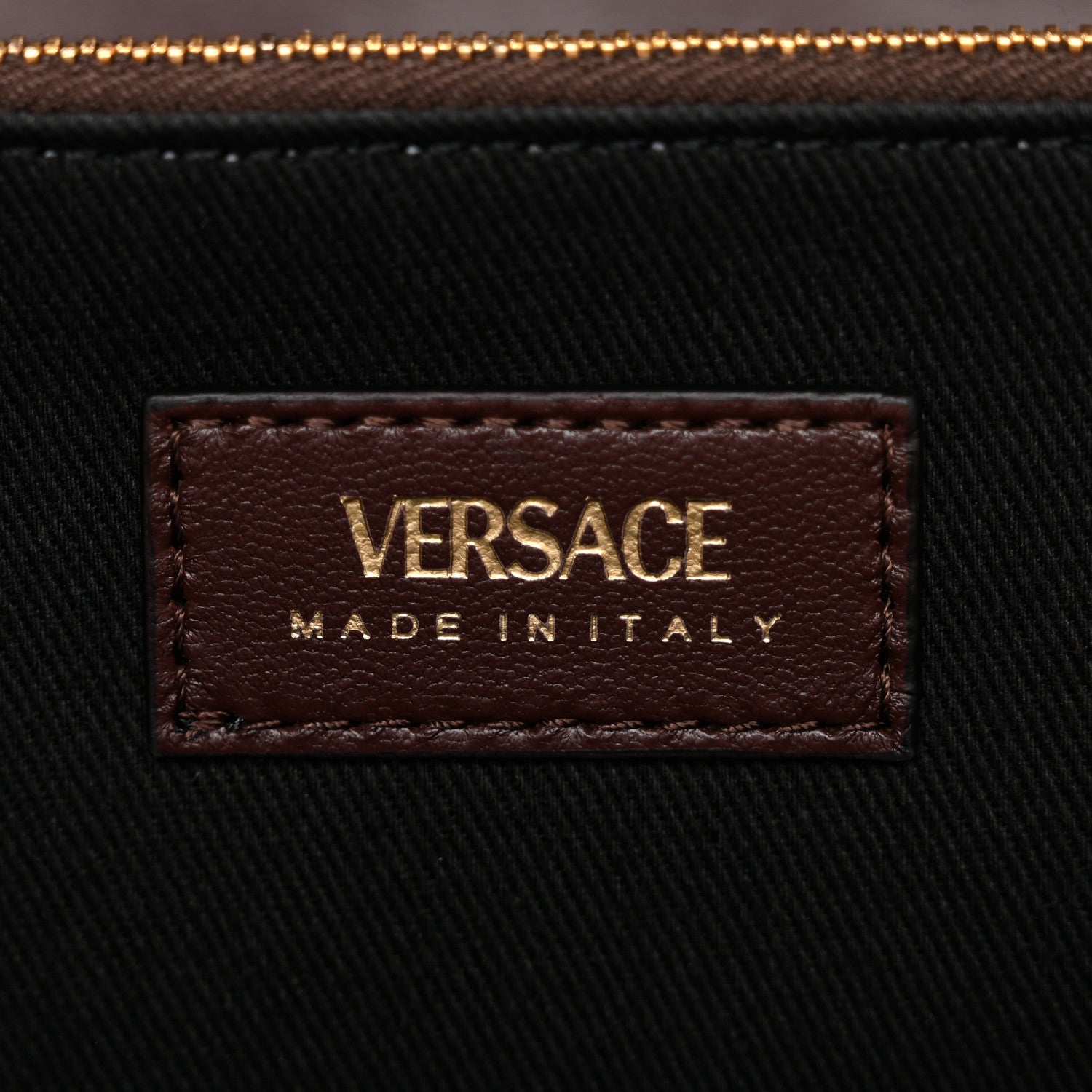 Lambskin Quilted Medusa Wallet On Chain Crossbody Chocolate