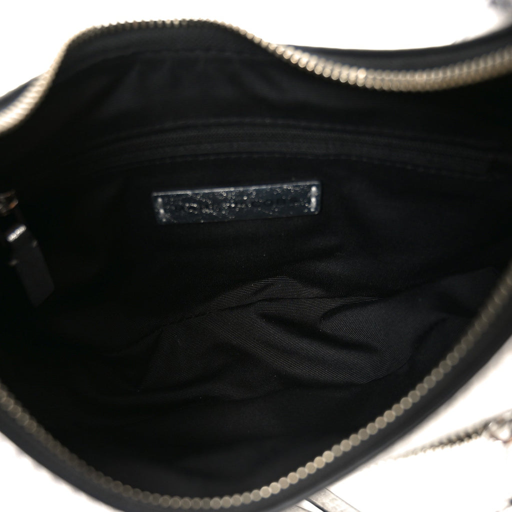 Crinkled Calfskin Crusier Crescent Bag Silver