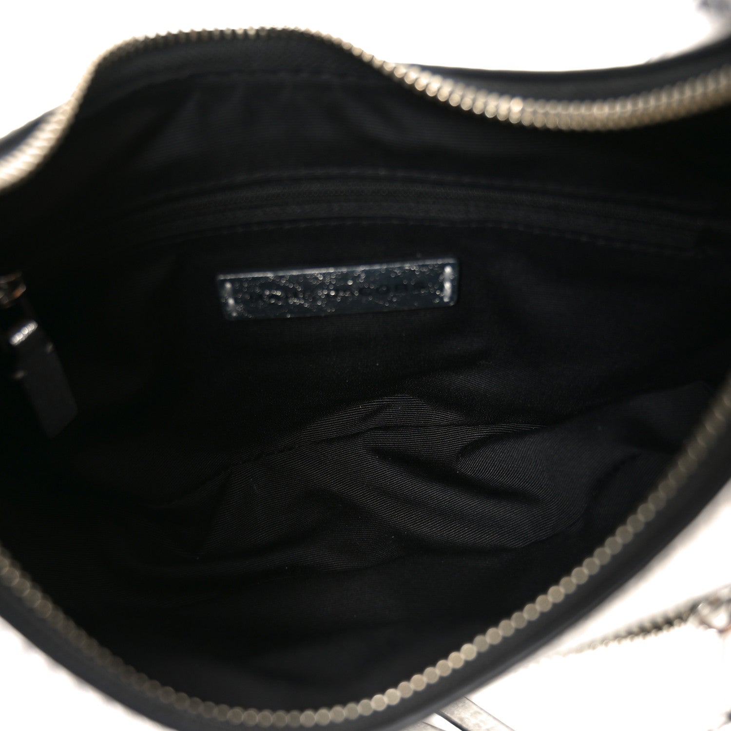Crinkled Calfskin Crusier Crescent Bag Silver