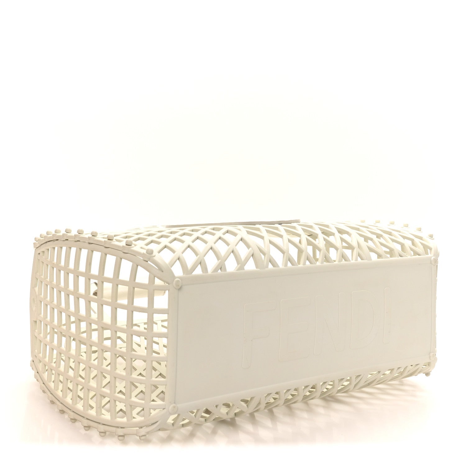 Recycled Plastic Vitello Liberty Matte Medium Fendi Basket White Ice