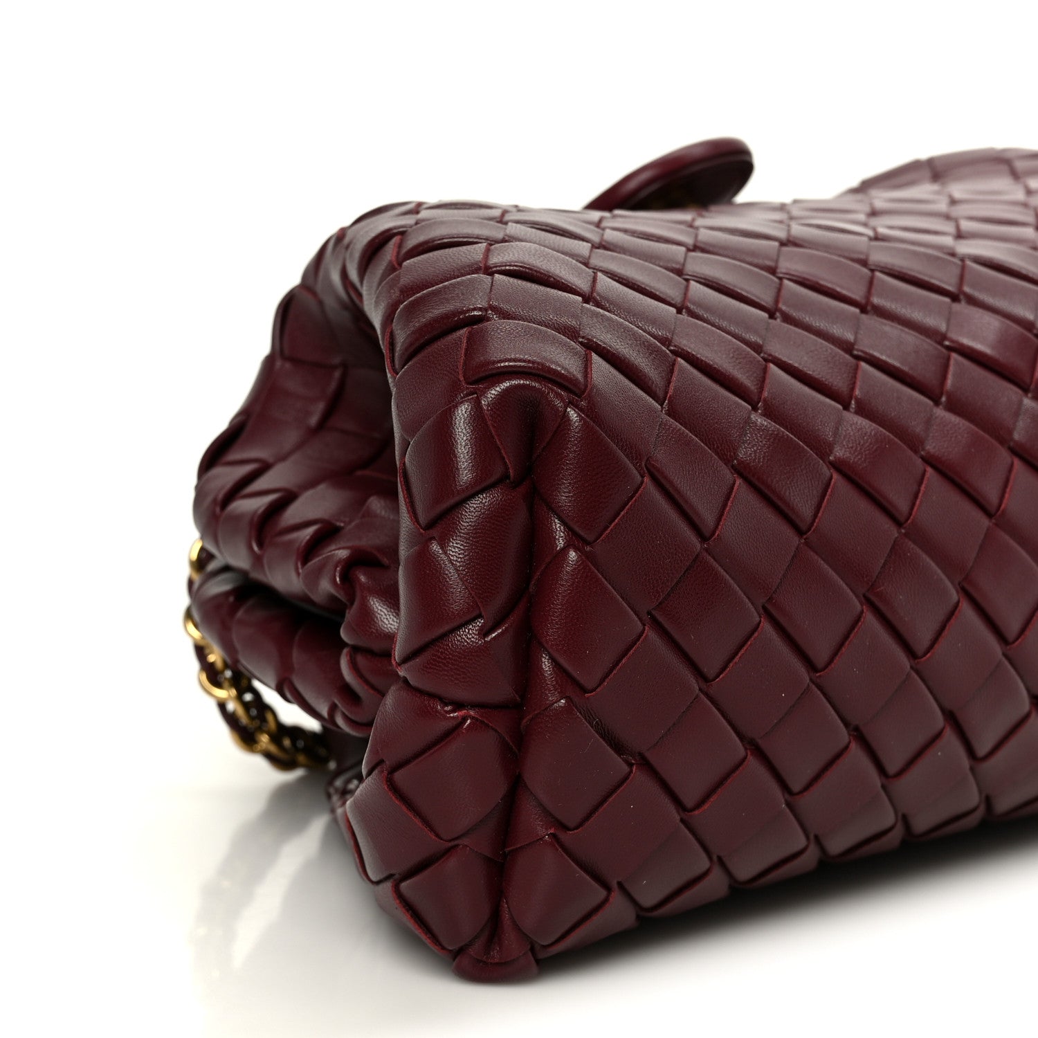 Nappa Intrecciato Small The Lauren 1980 Clutch With Chain Barolo