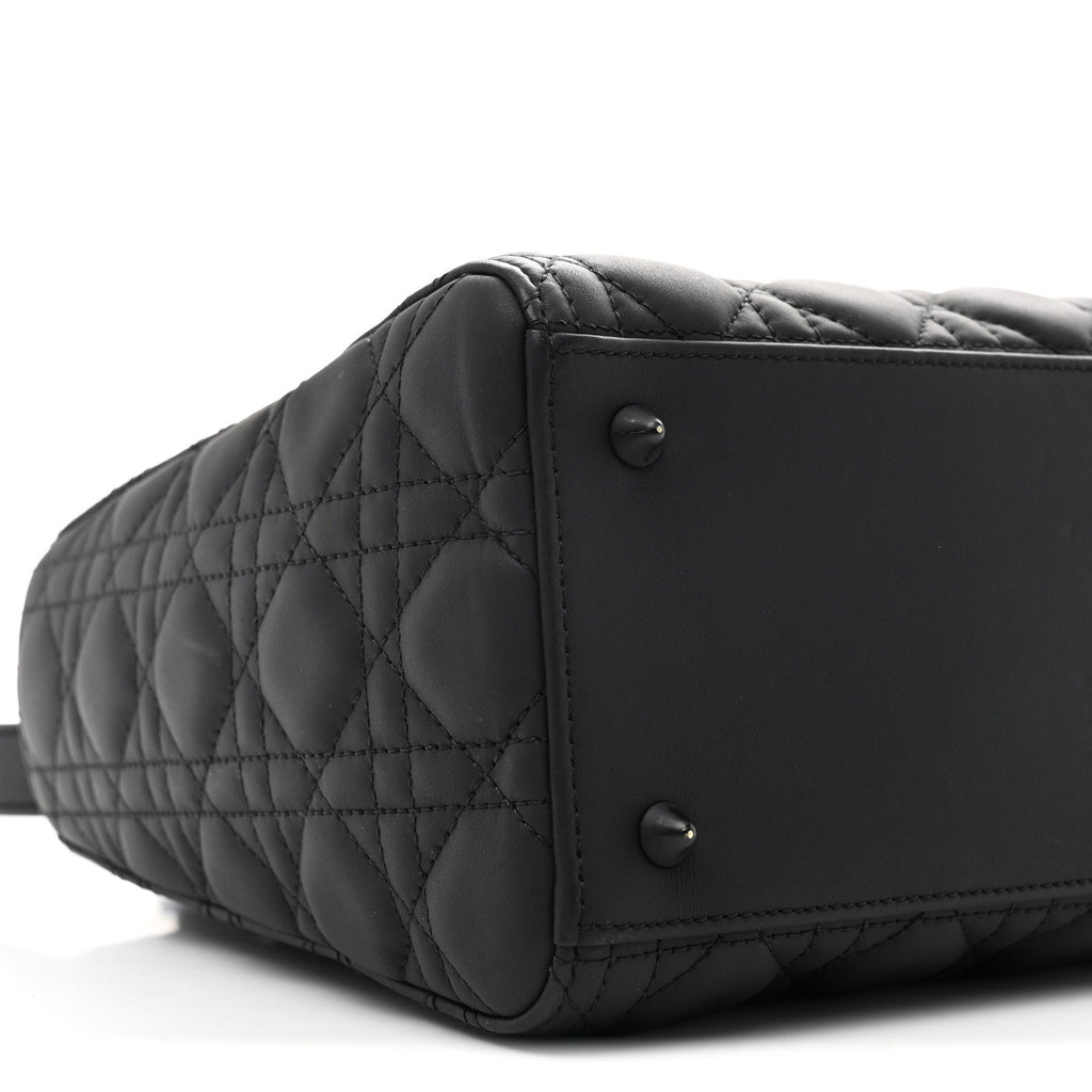 Ultra Matte Calfskin Cannage Medium Lady Dior Black