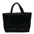 Silktech Canvas Wide Puffer Tote Black