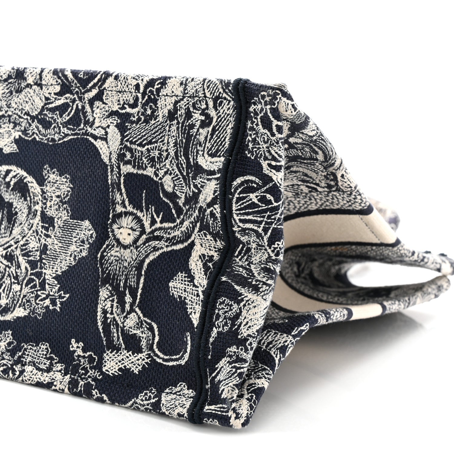 Canvas Embroidered Medium Dioriviera Toile De Jouy Book Tote Blue