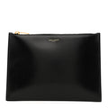 Calfskin Zip Clutch Black