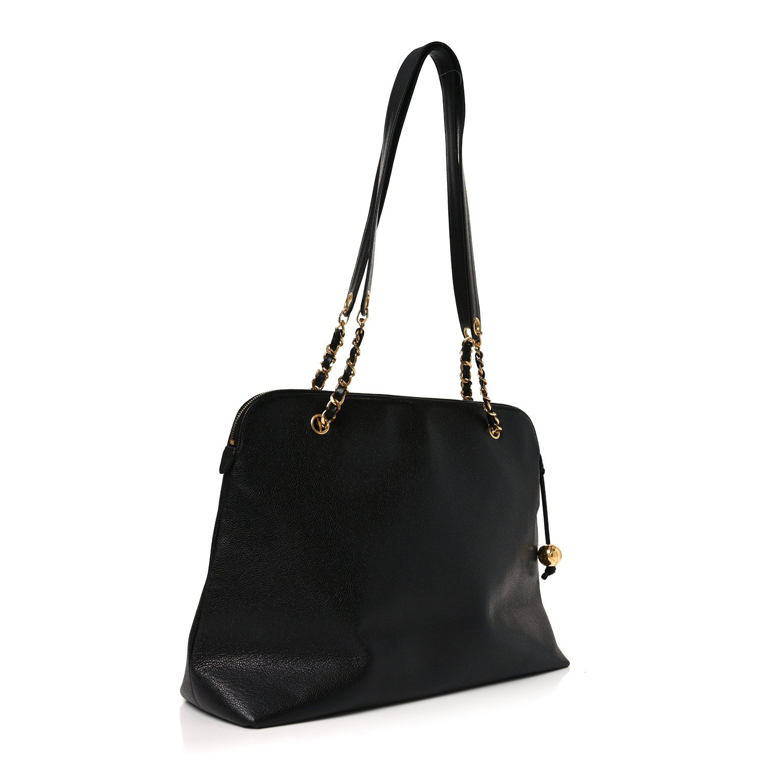 Caviar Large CC Shoulder Bag Black