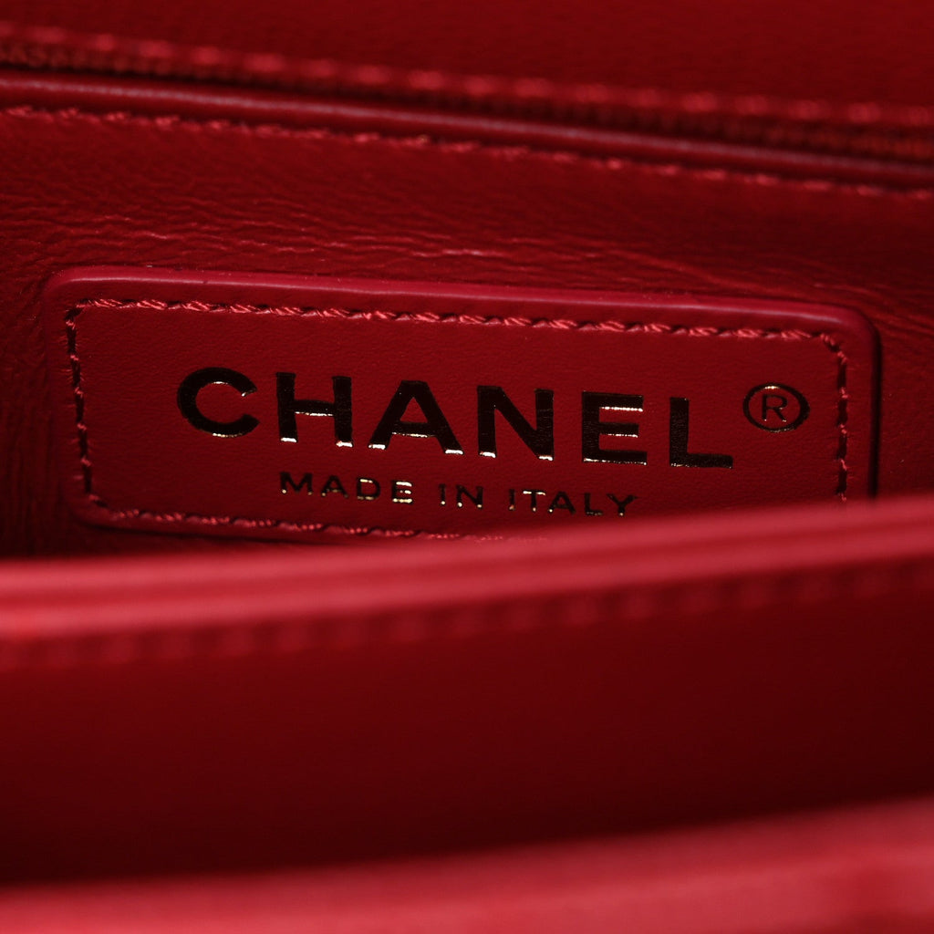 Caviar Quilted Extra Mini Coco Handle Flap Red