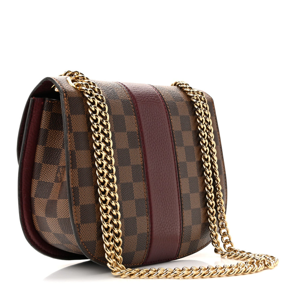 Damier Ebene Cuir Taurillon Wight Bordeaux