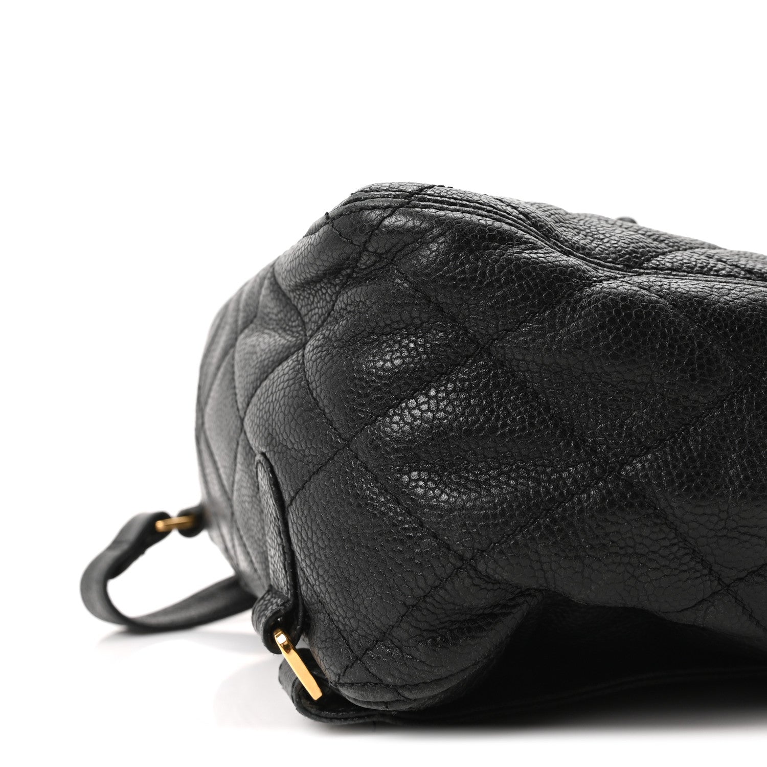 Caviar Quilted Drawstring Backpack Black