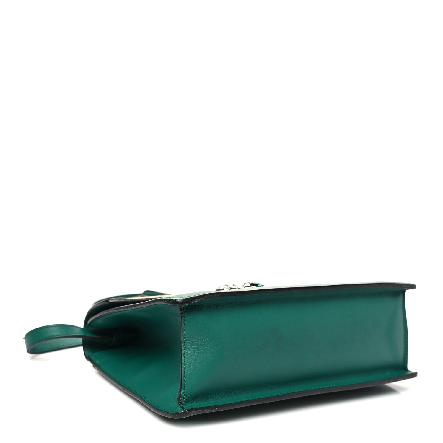Calfskin Snakeskin Small Lilith Top Handle Bag Green