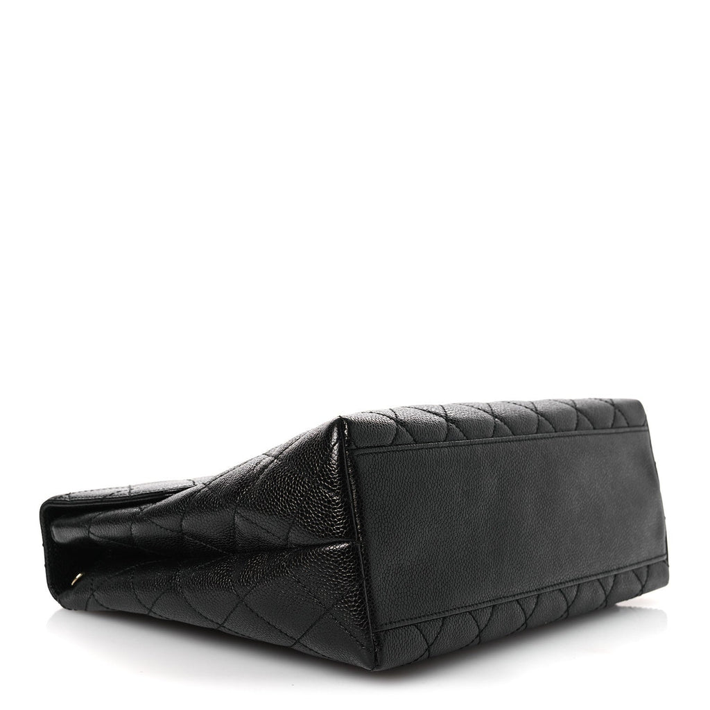 Caviar Quilted Jumbo Kelly Flap Black