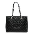 Caviar Quilted Grand Shopping Tote GST Black