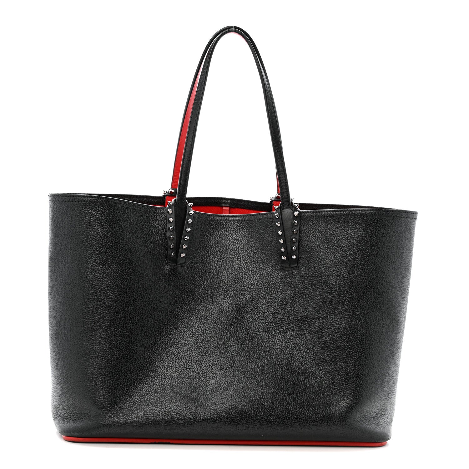 Calfskin Empire Spikes East West Cabata Tote Black