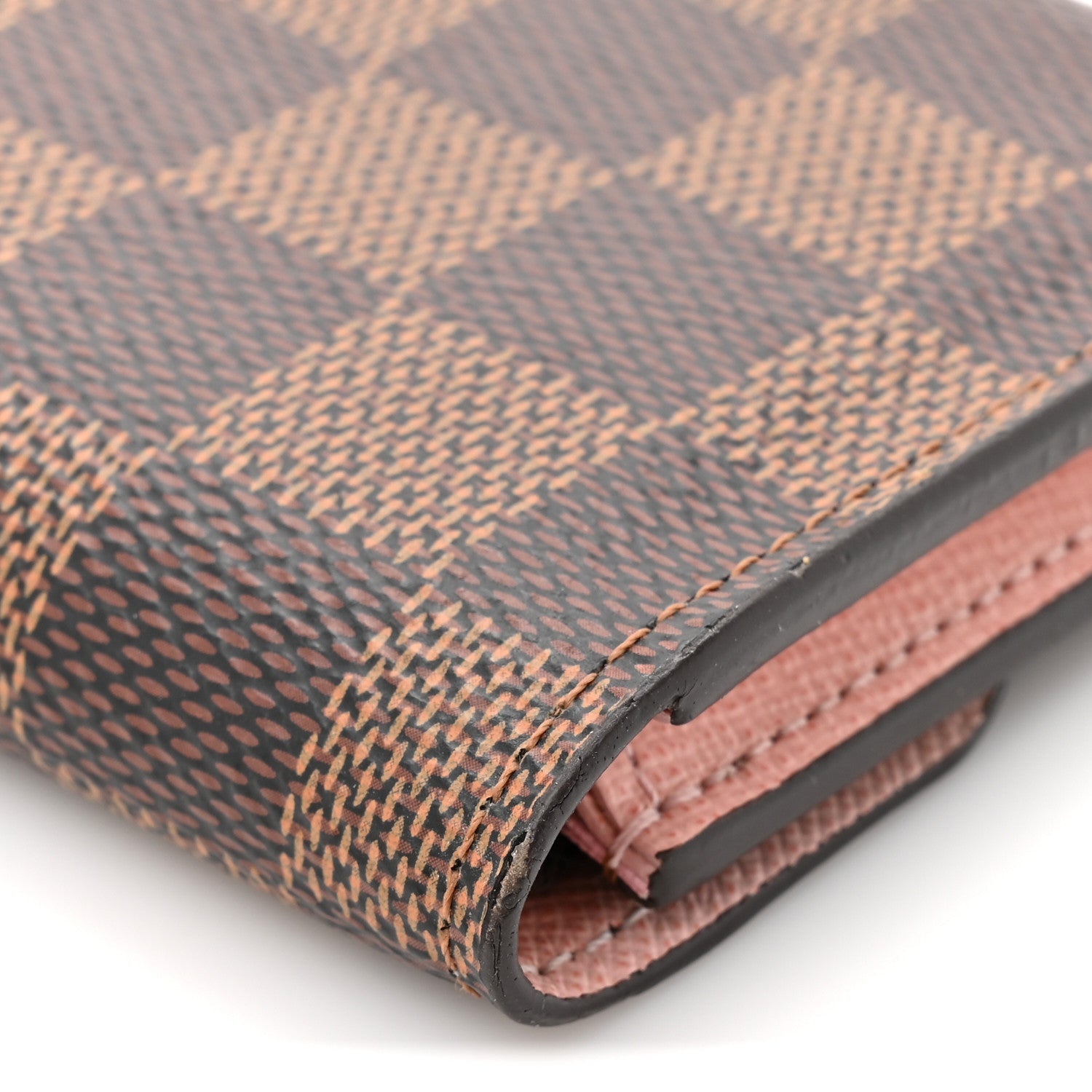 Damier Ebene Rosalie Coin Purse Rose Ballerine