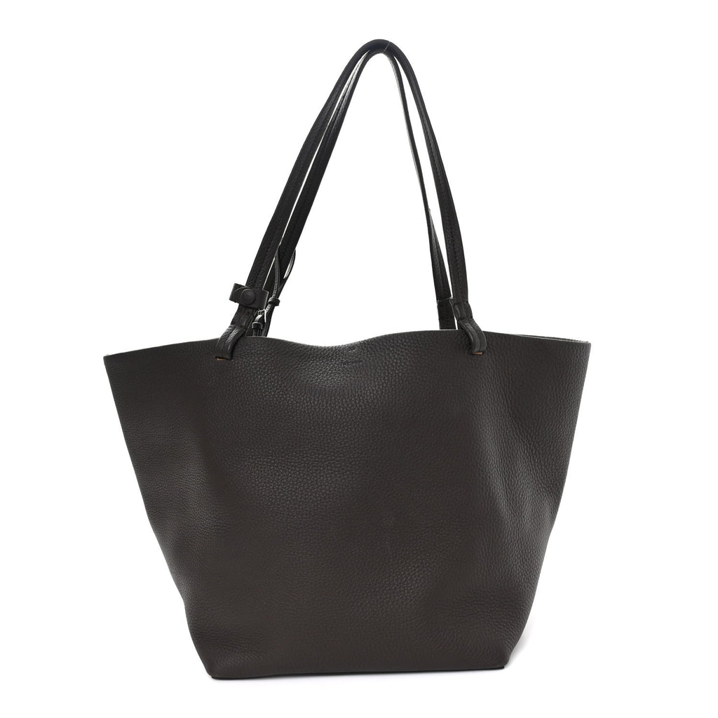 Grained Calfskin Park Tote Three Deep Brown