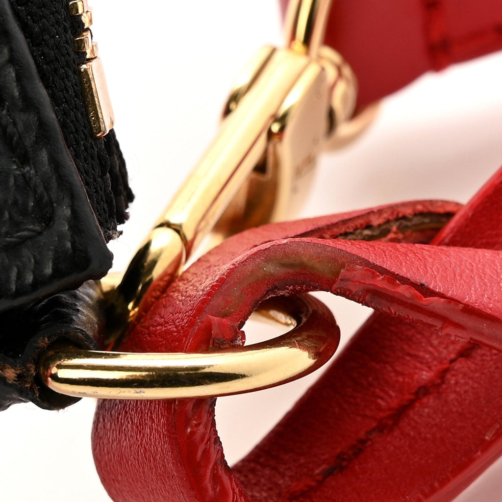 X UF Tufted Monogram Pochette Accessories Black Red