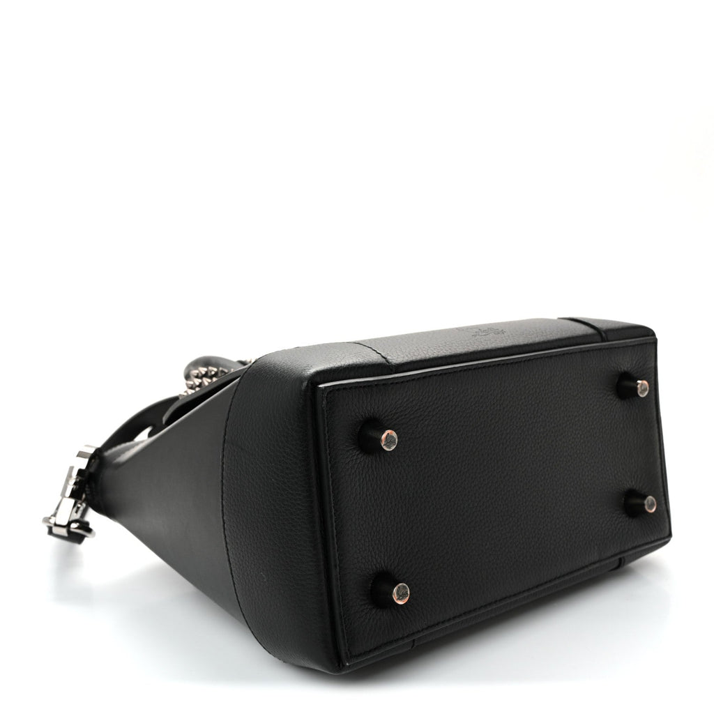 Grained Calfskin Spike Small Eloise Tote Black