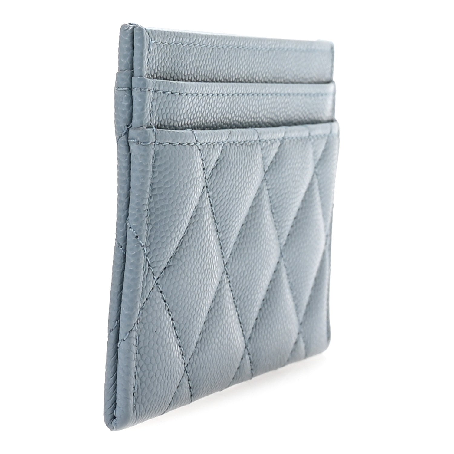 Caviar Quilted Crystal  Holder Light Blue