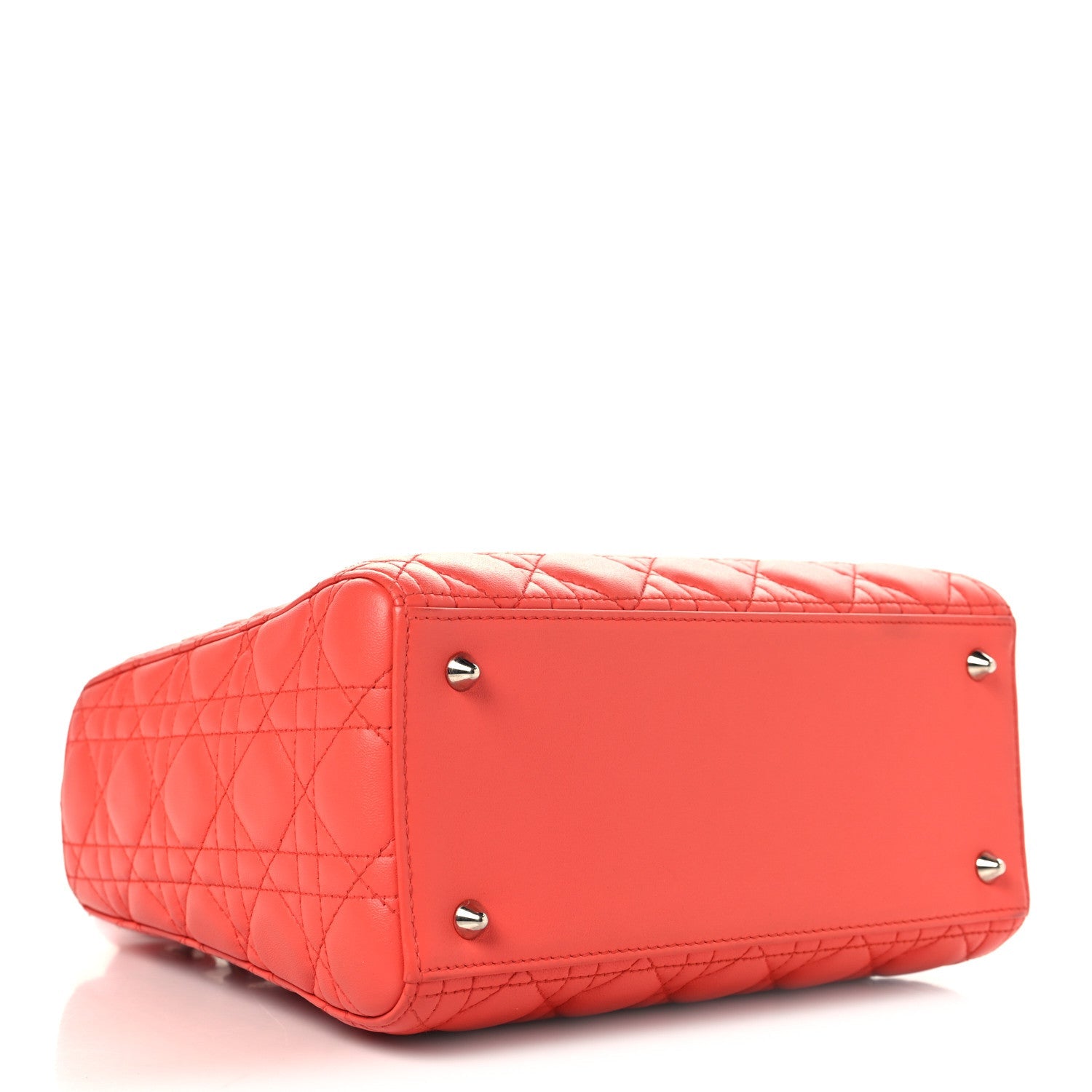Lambskin Cannage Medium Lady Dior Coral