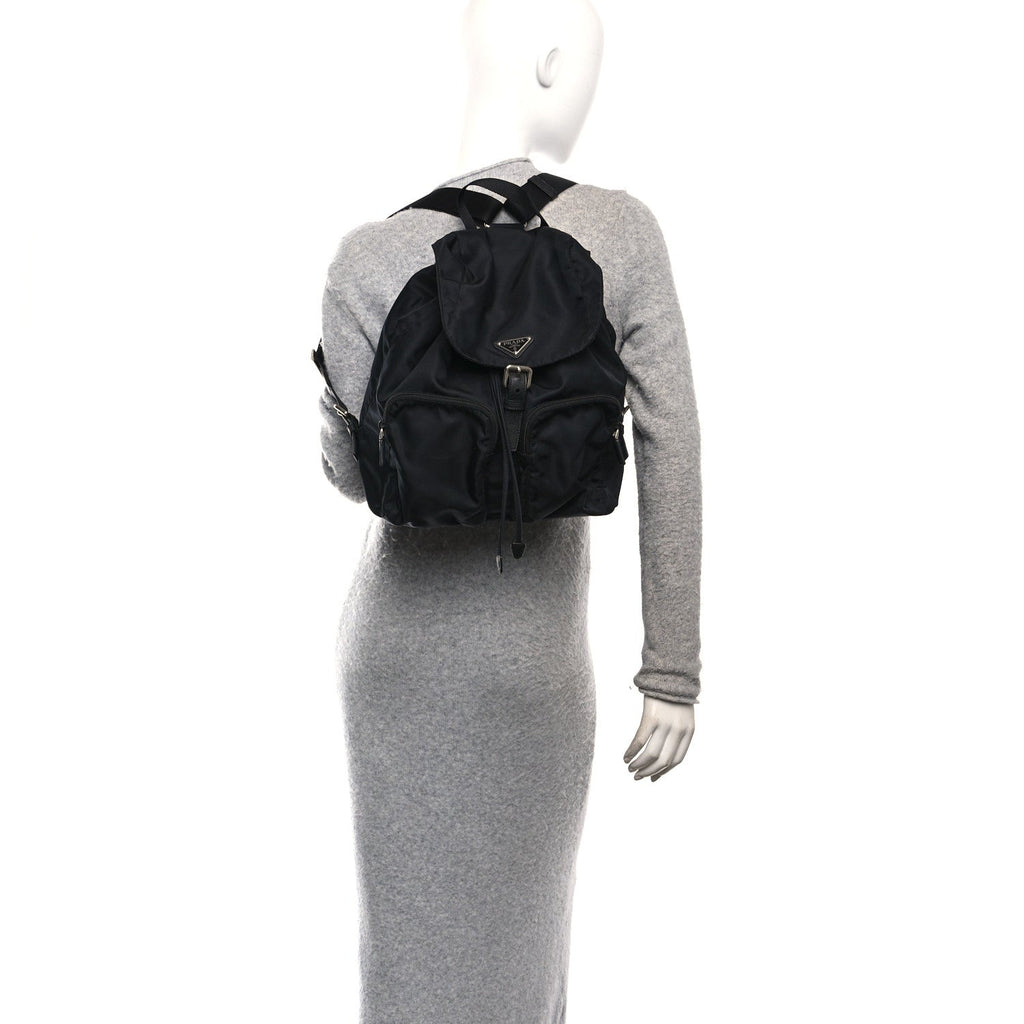 Nylon Vela Medium Backpack Black
