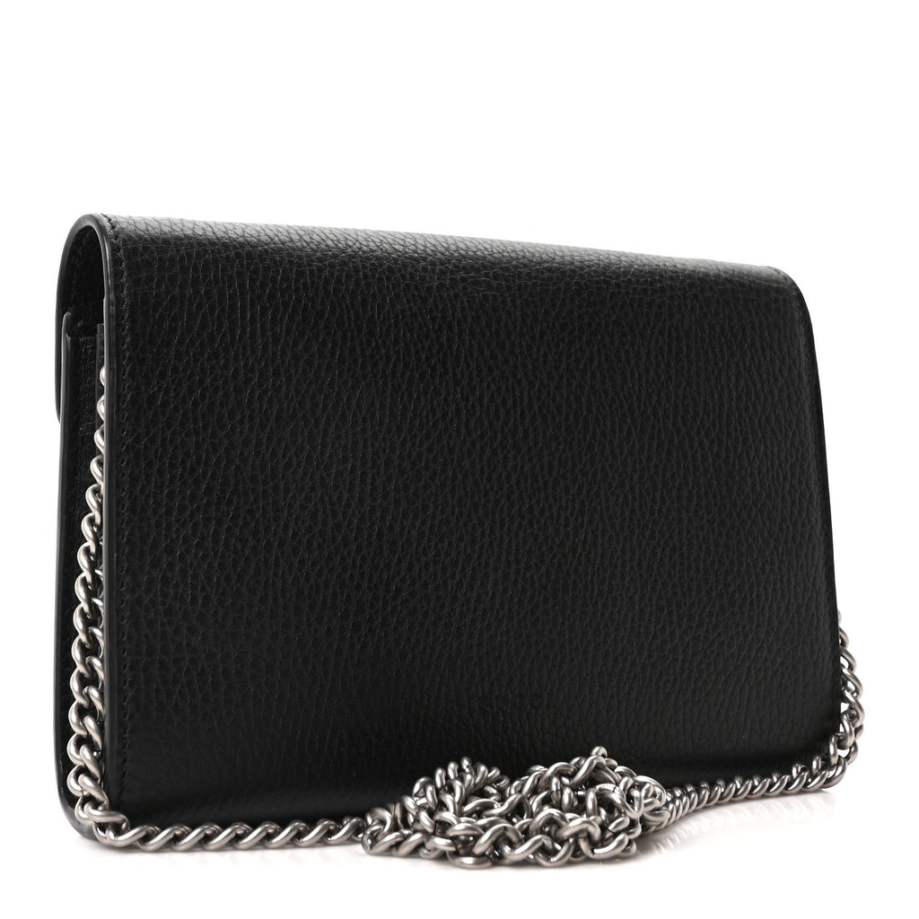 Calfskin Mini Dionysus Chain Wallet Black