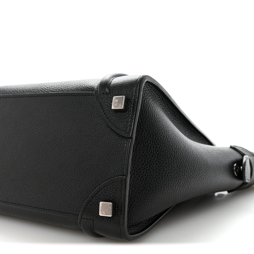 Drummed Calfskin Micro Luggage Black
