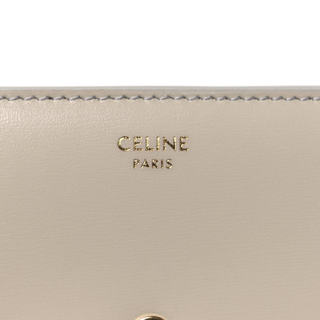 Shiny Calfskin Small Triomphe Wallet Pale Beige