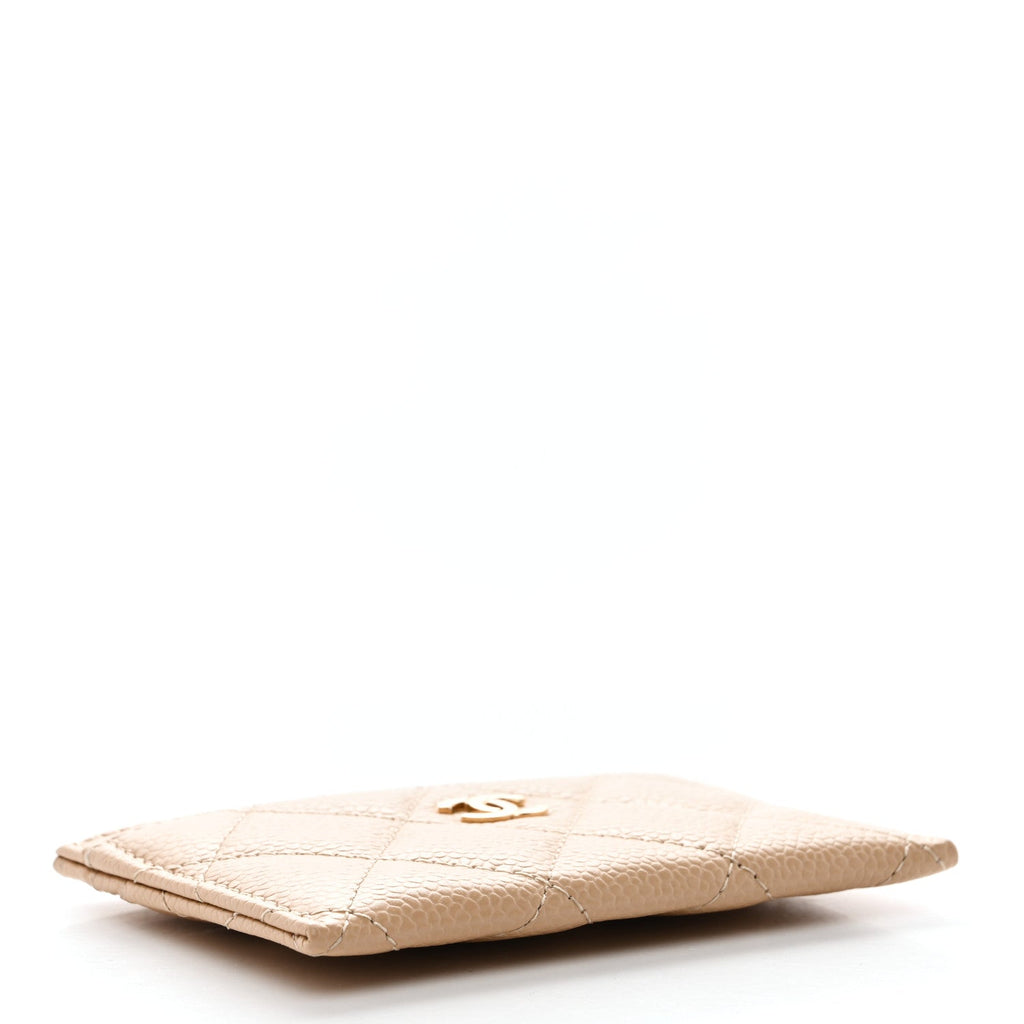 Caviar Quilted  Holder Beige