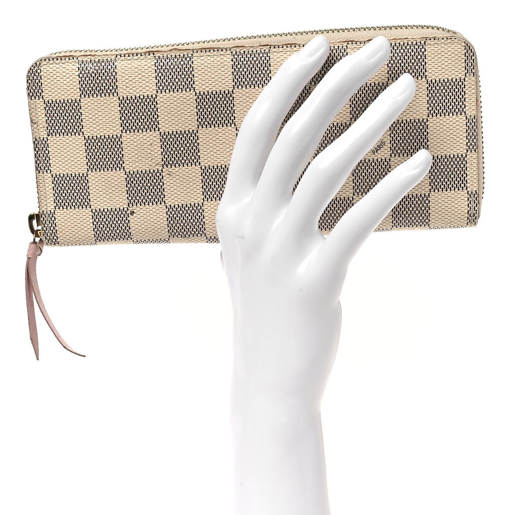 Damier Azur Clemence Wallet Rose Ballerine
