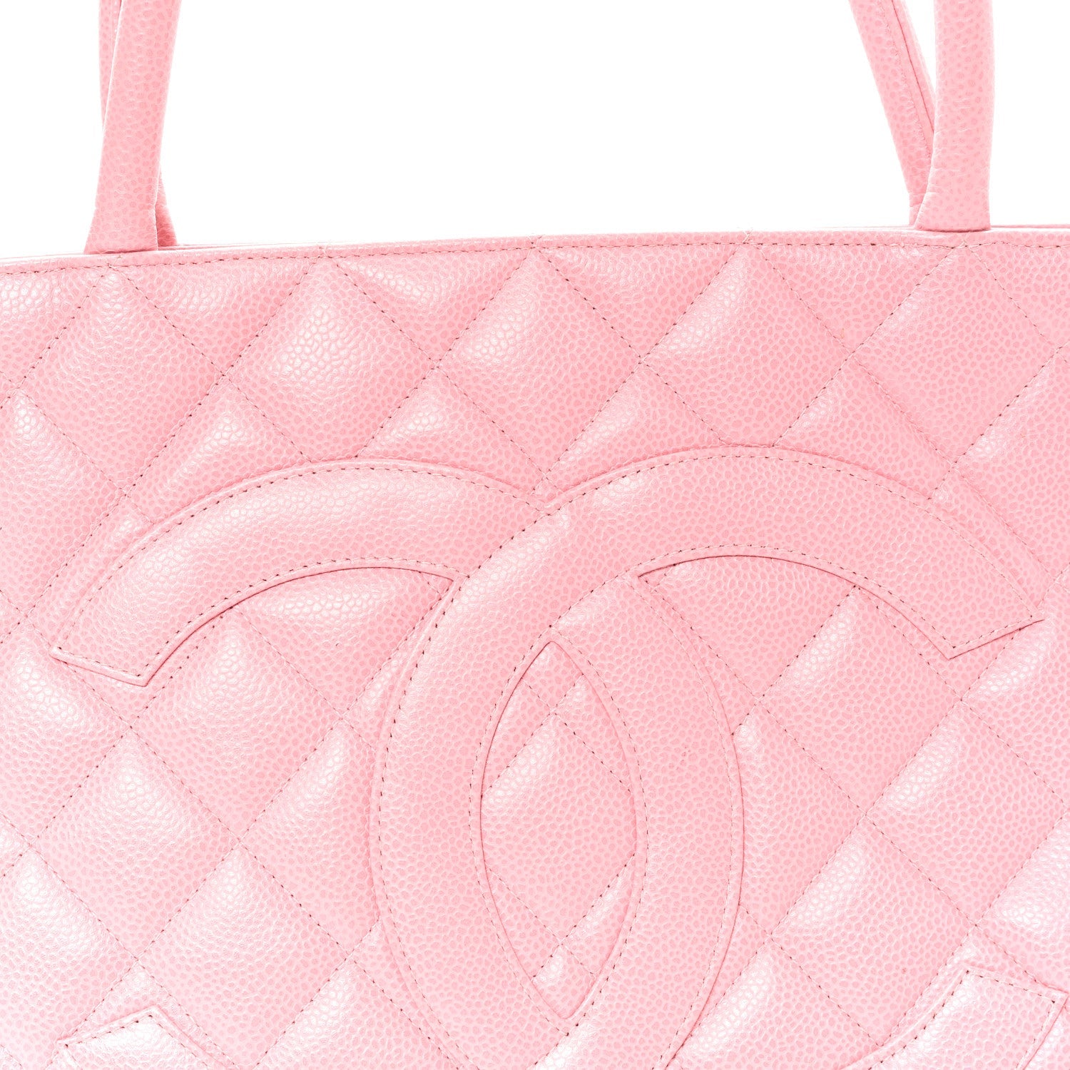 Caviar Quilted Medallion Tote Light Pink