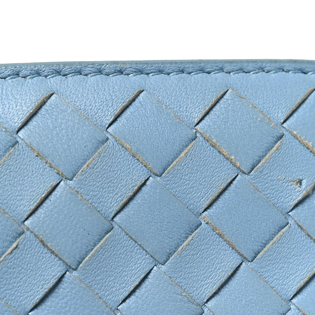 Nappa Intrecciato Continental Flap Wallet Light Blue