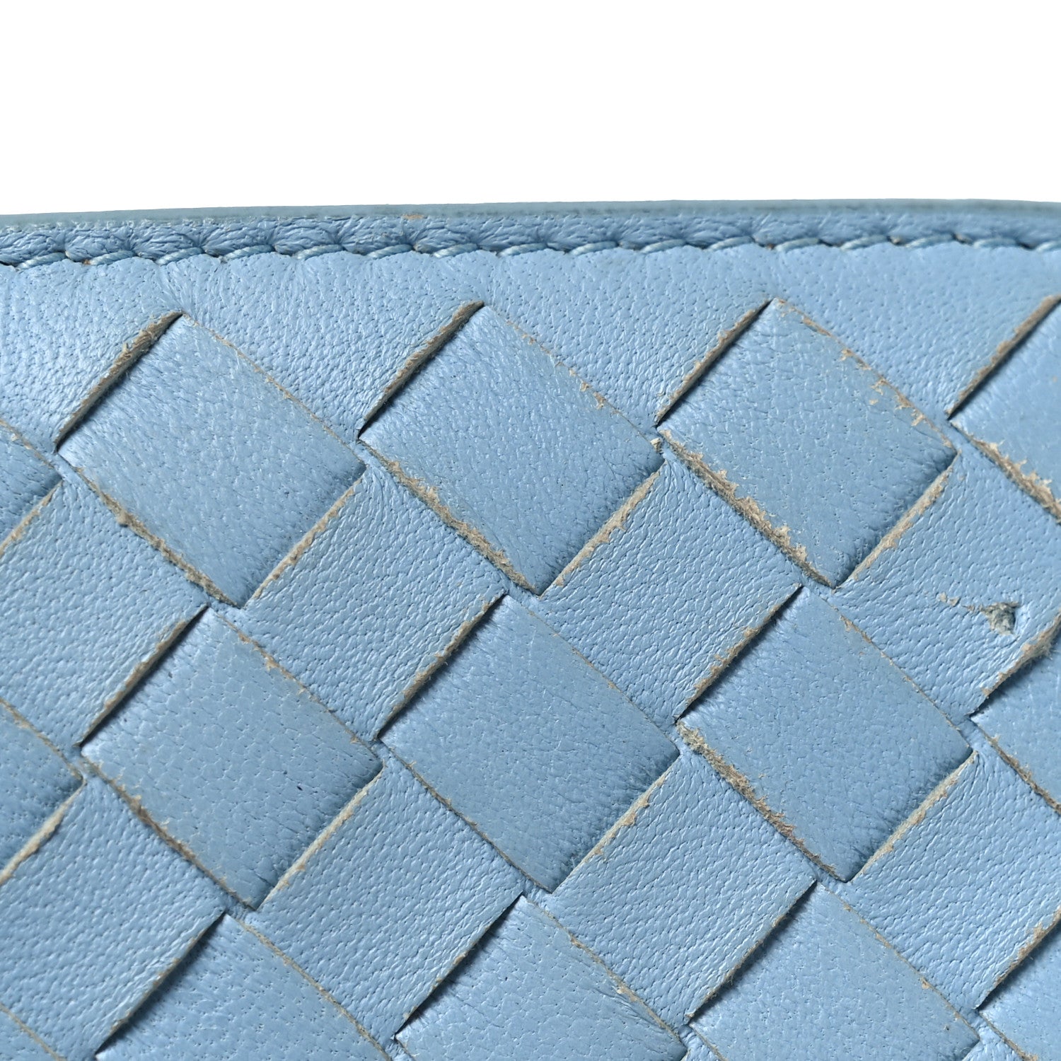 Nappa Intrecciato Continental Flap Wallet Light Blue