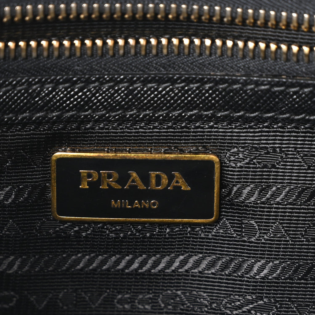 Saffiano Small Galleria Double Zip Tote Black