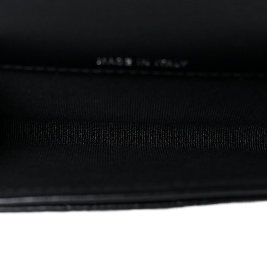Lambskin Quilted Flap  Holder Wallet So Black