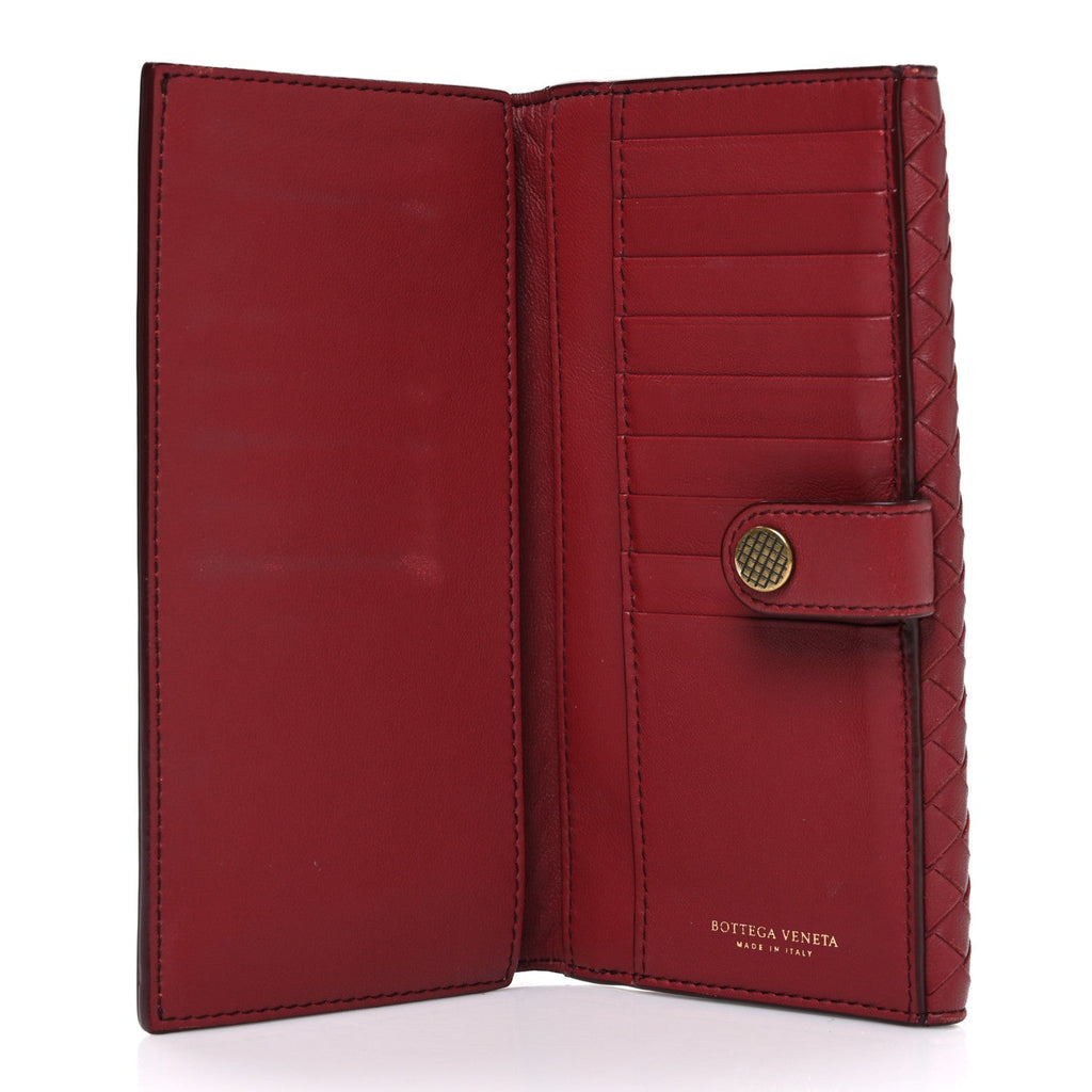 Nappa Intrecciato Continental Wallet Dark Red
