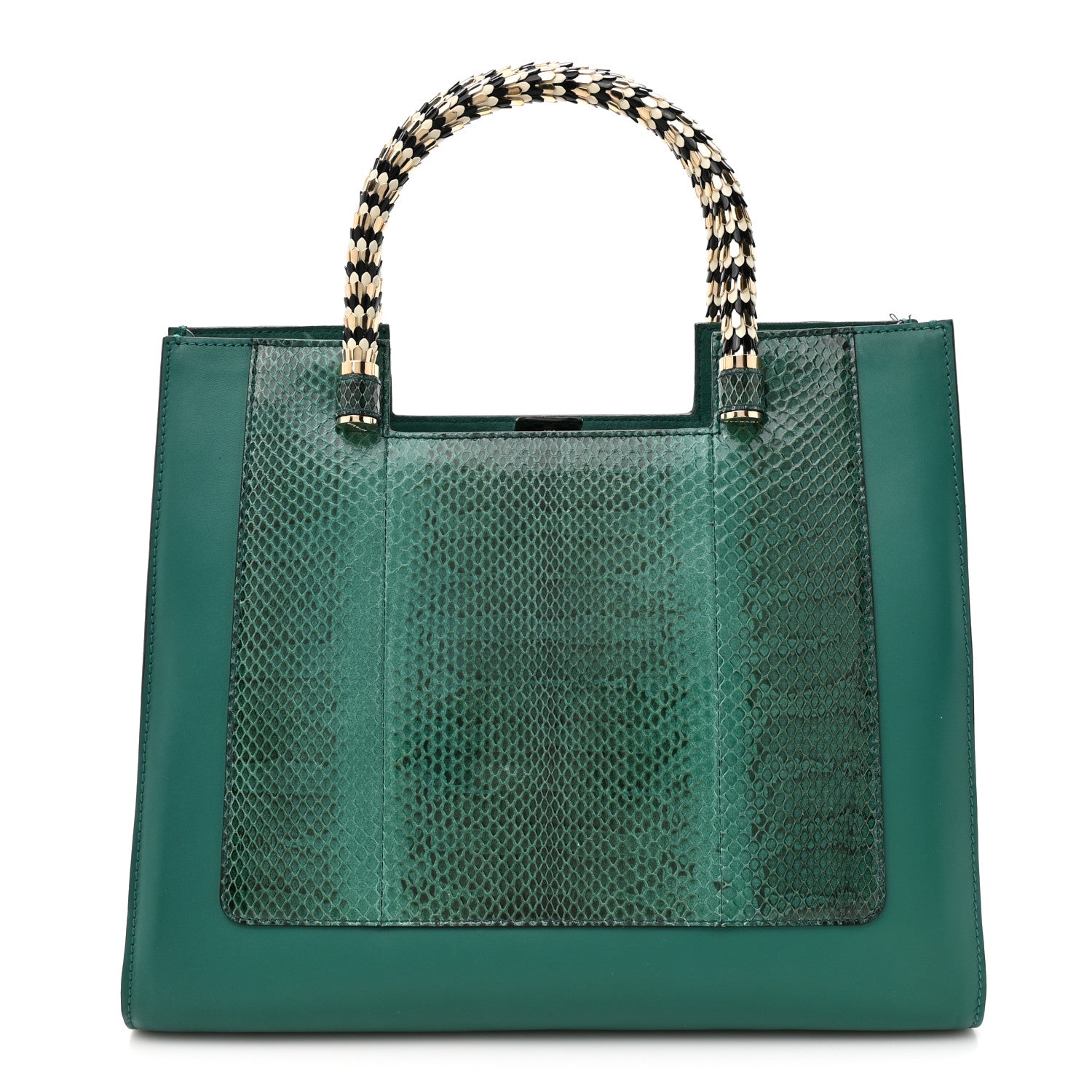 Snakeskin Medium Serpenti Top Handle Tote Emerald