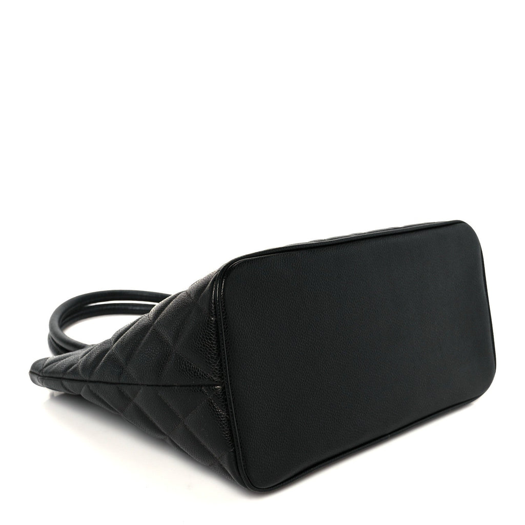 Caviar Quilted Medallion Tote Black