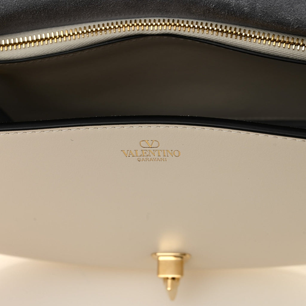 Calfskin Ohval Foldover Shoulder Bag White