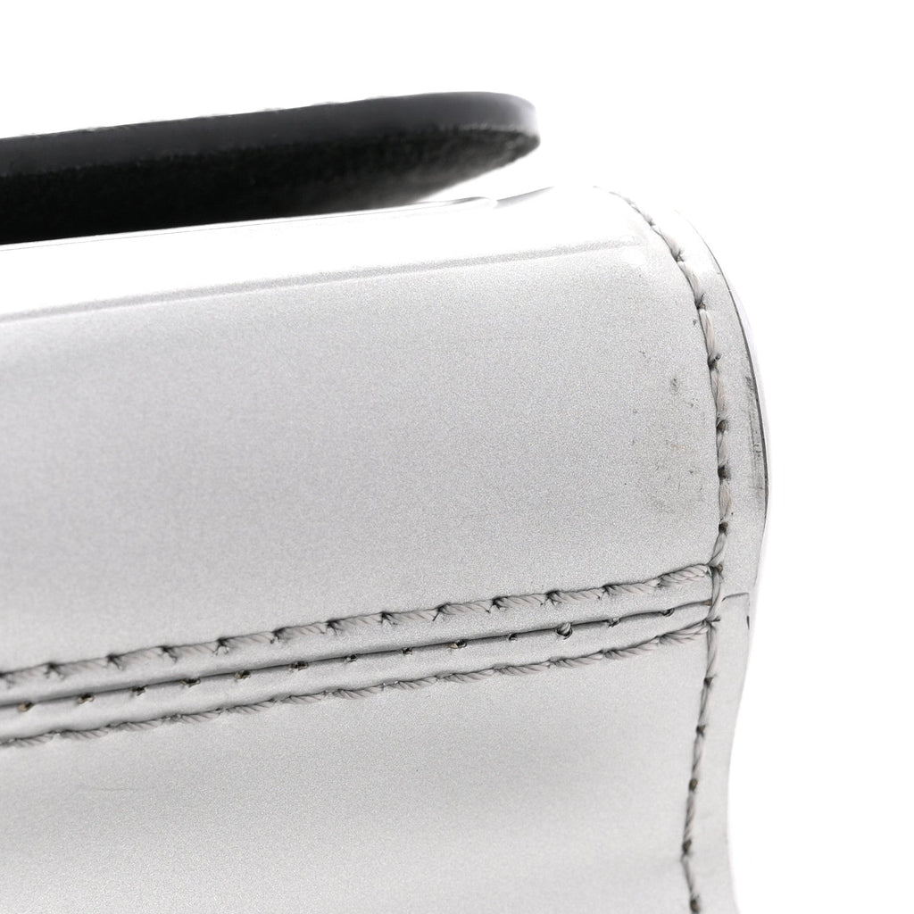 Calfskin Monogram Spaceship Embossed Twist Shoulder Bag PM Argent