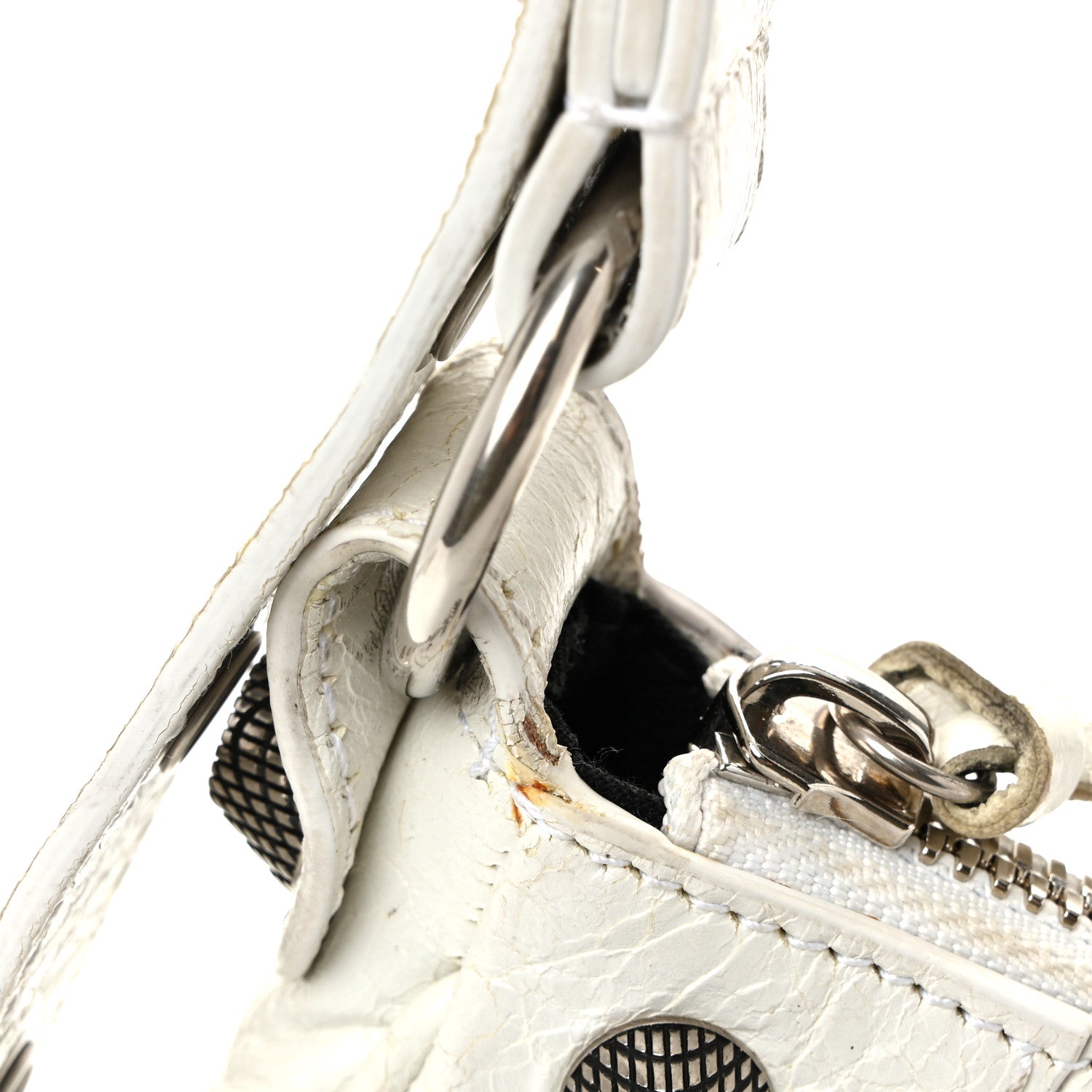 Agneau Arena Le Cagole Shoulder Bag XS Optic White