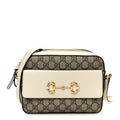 GG Supreme Monogram Small Horsebit 1955 Shoulder Bag Beige Mystic White